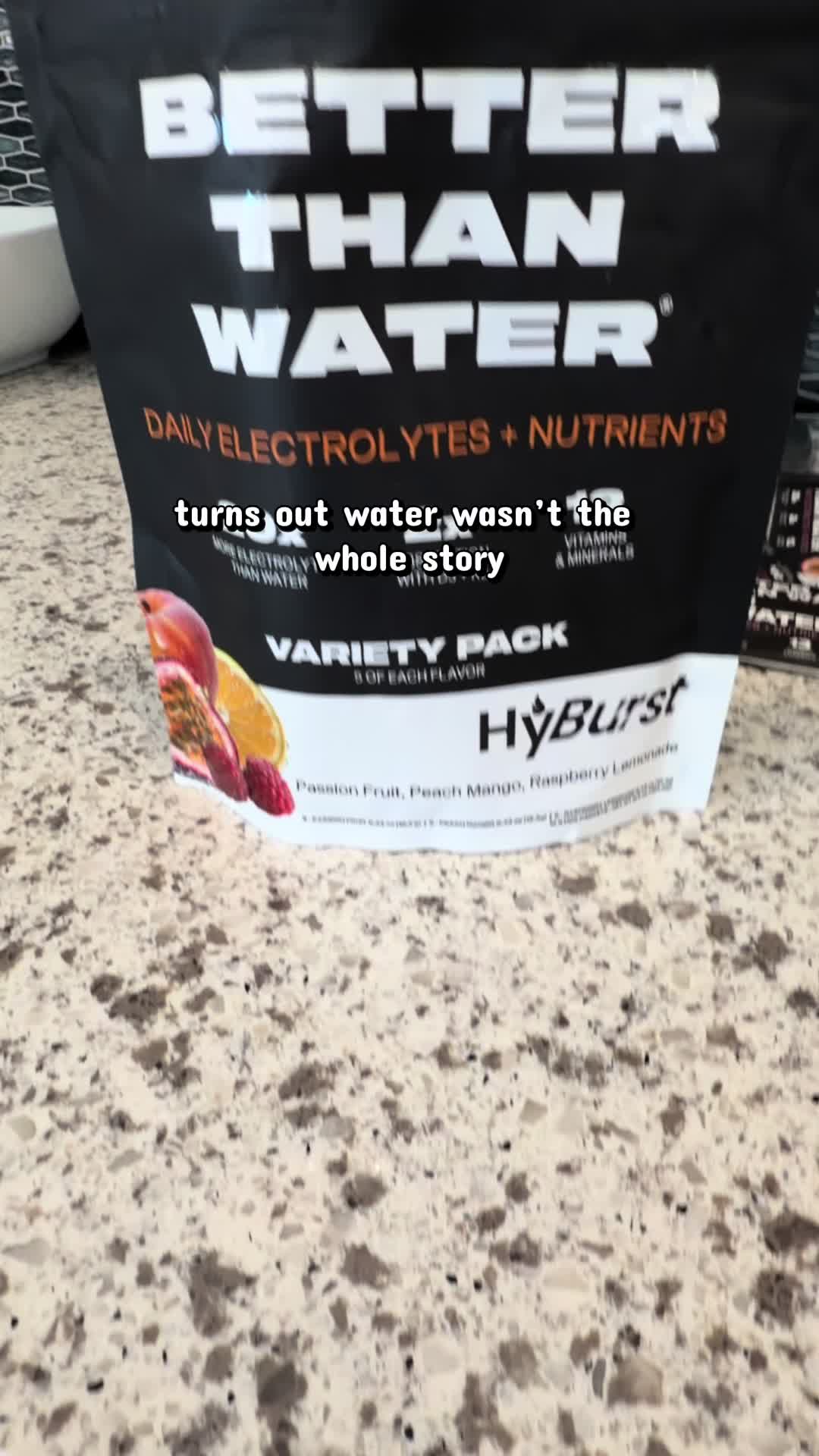 TikTok post by @heatherb80 for Hyburst. Caption reads: @Drink Better Than BETTER THAN WATER by HyBurst |....