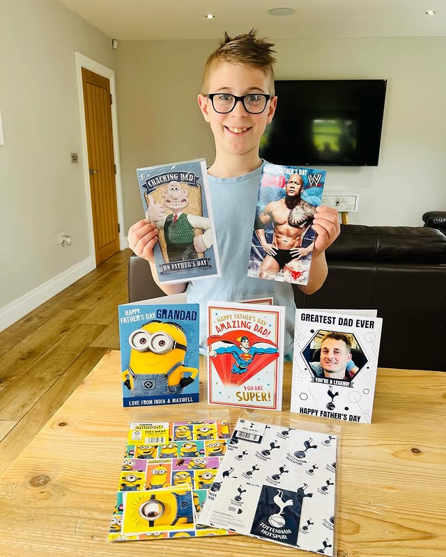 Instagram post by @indiaandmaxwellsadventures for Danilo Calendars. Caption reads: [...] getting ready for Father’s Day with....