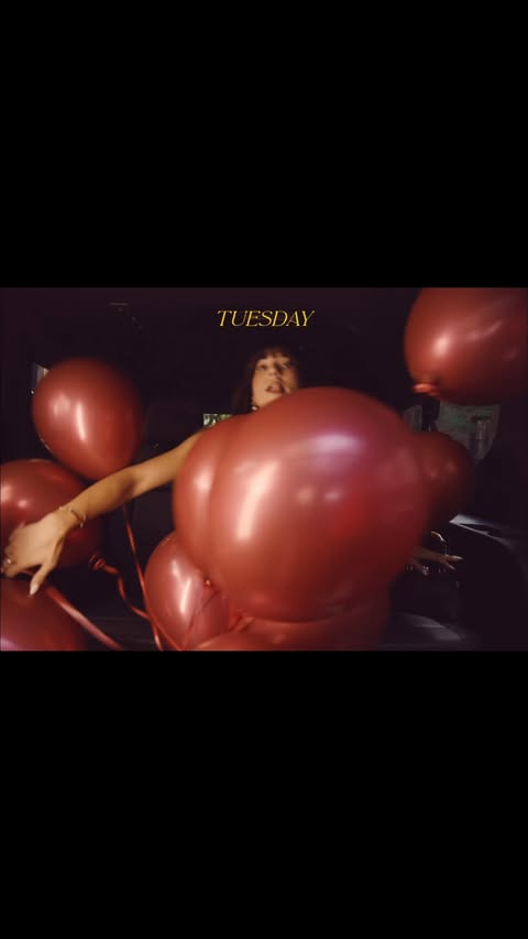 Instagram post by @krystal_bick for Rent the Runway. Caption reads: [...] parties where I’m on balloon duty…....