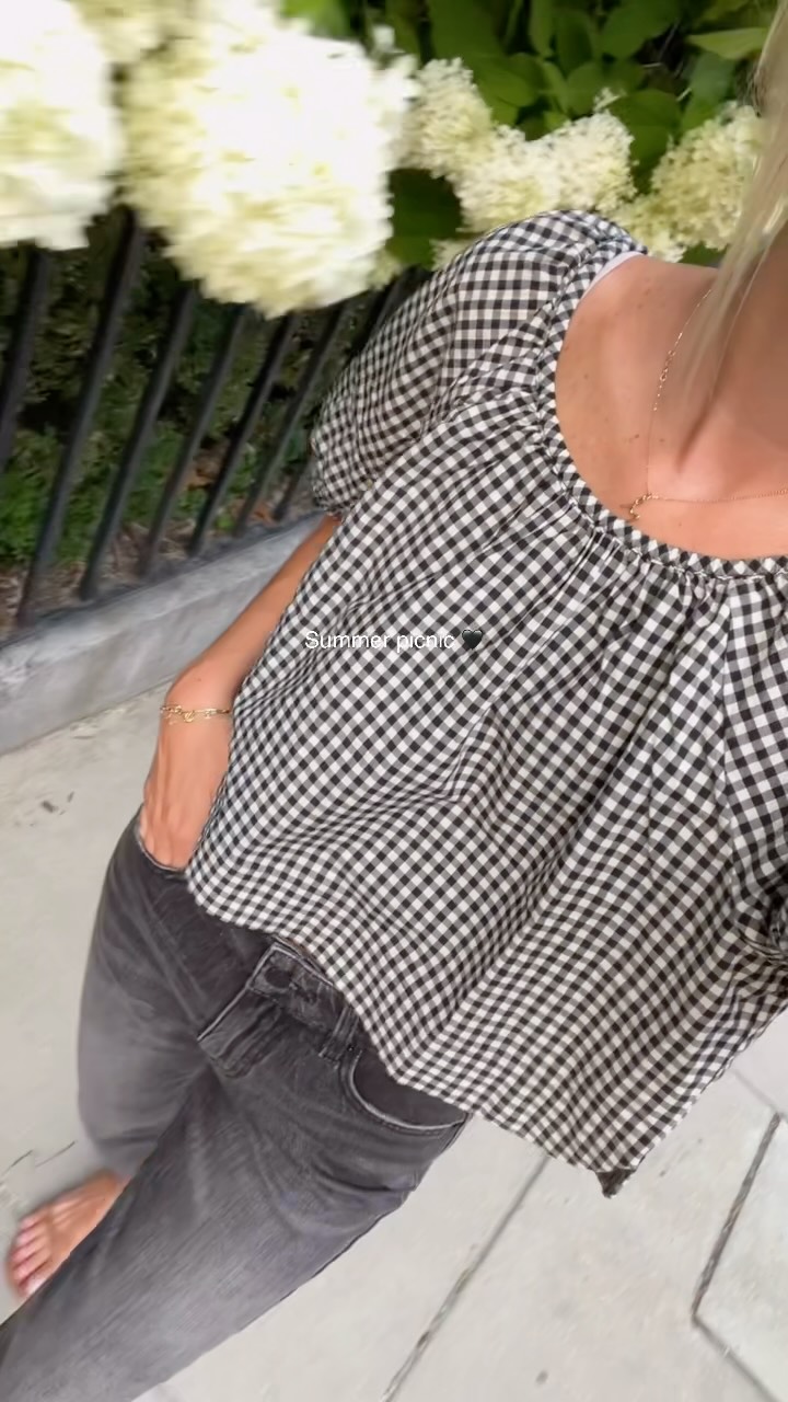 Instagram post by @maddiepriorhullstyling for Marine Layer. Caption reads: Can’t beat a summer picnic 🧺 @marinelayer....