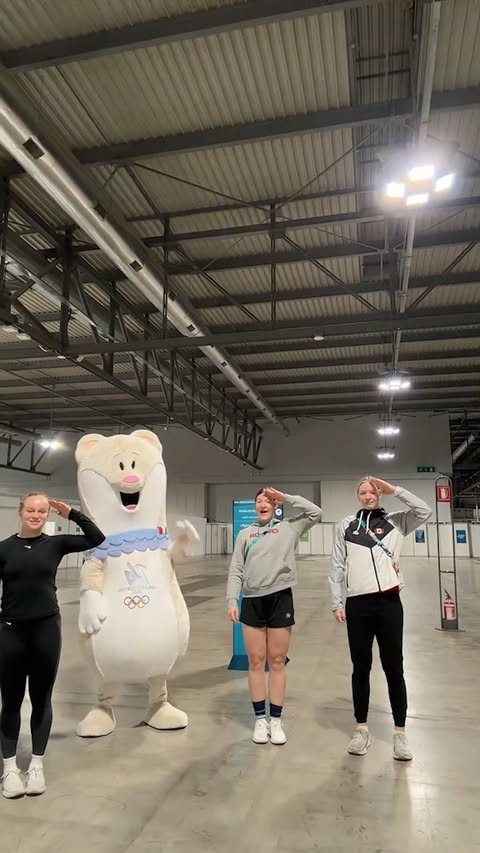 Instagram post by @iihfwomen for Olympics. Caption reads: Tina on a side quest with Team Canada! 👯‍♀️💪....