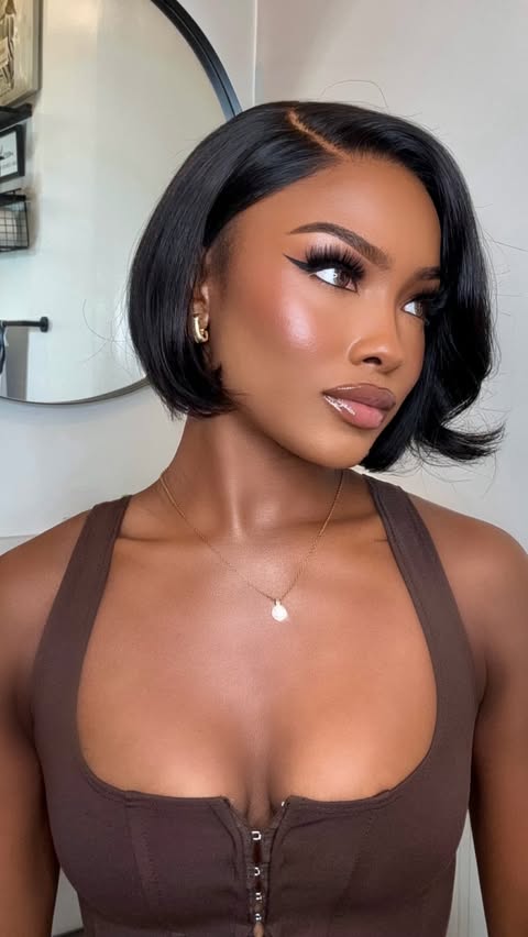 Instagram post by @nauteyawhyee for Luvme Hair. Caption reads: [...] with this 8 inch Bob unit from @luvmehair....