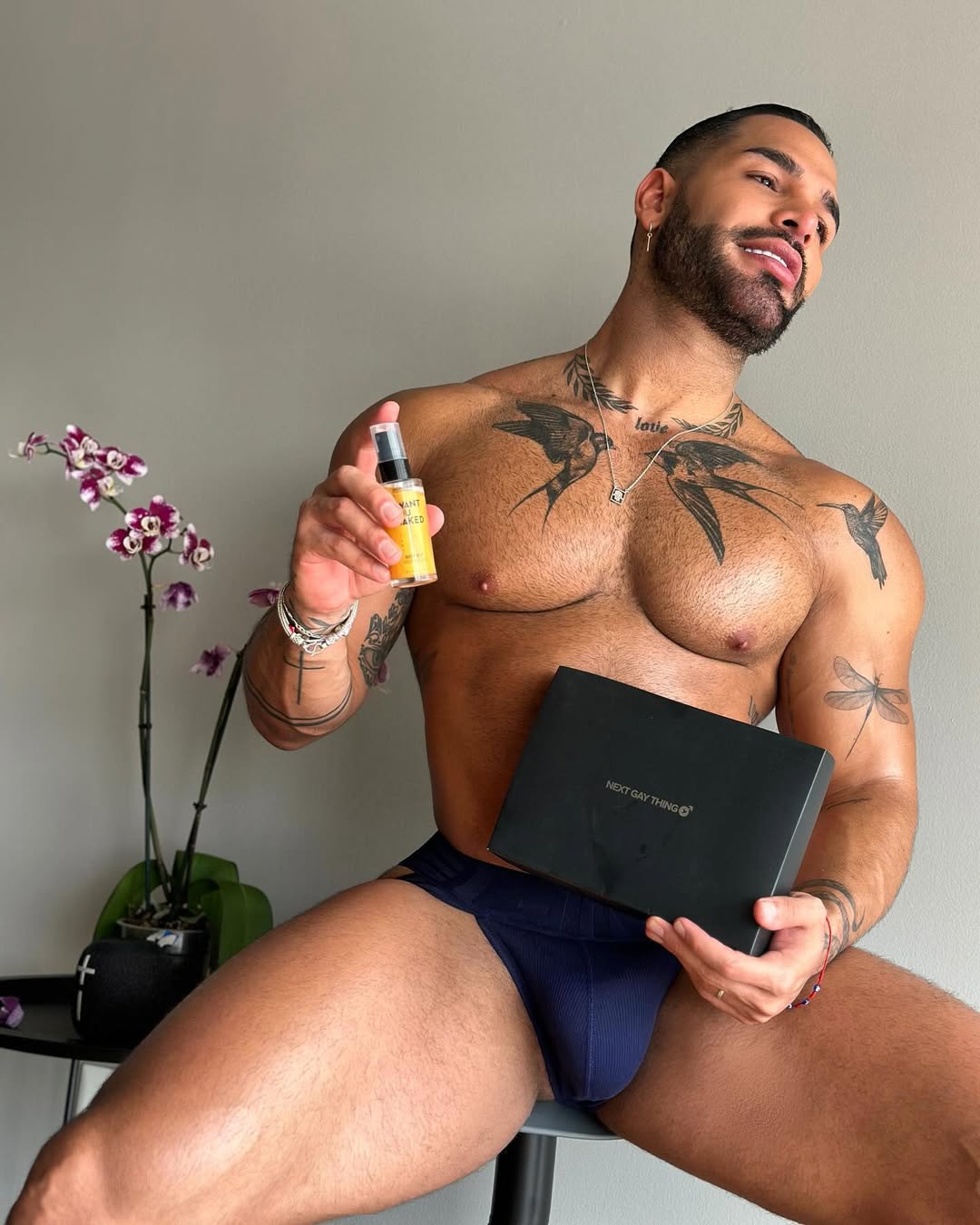 Instagram post by @jeanpaolodilorenzo for Next Gay Thing. Caption reads: New Collaboration with @nextgaything 📦 🔥.