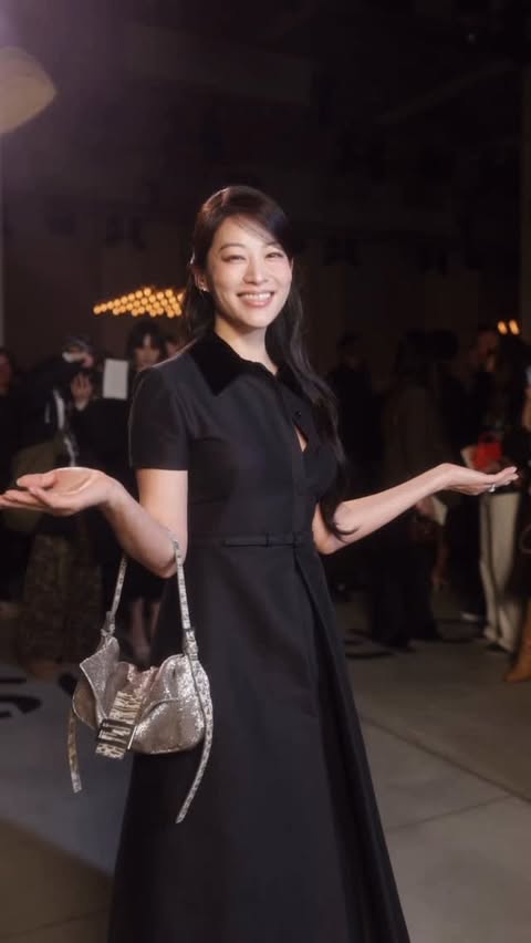 Instagram post by @arden_cho for Fendi. Caption reads: Felt Golden✨at the @fendi show in this super cute....