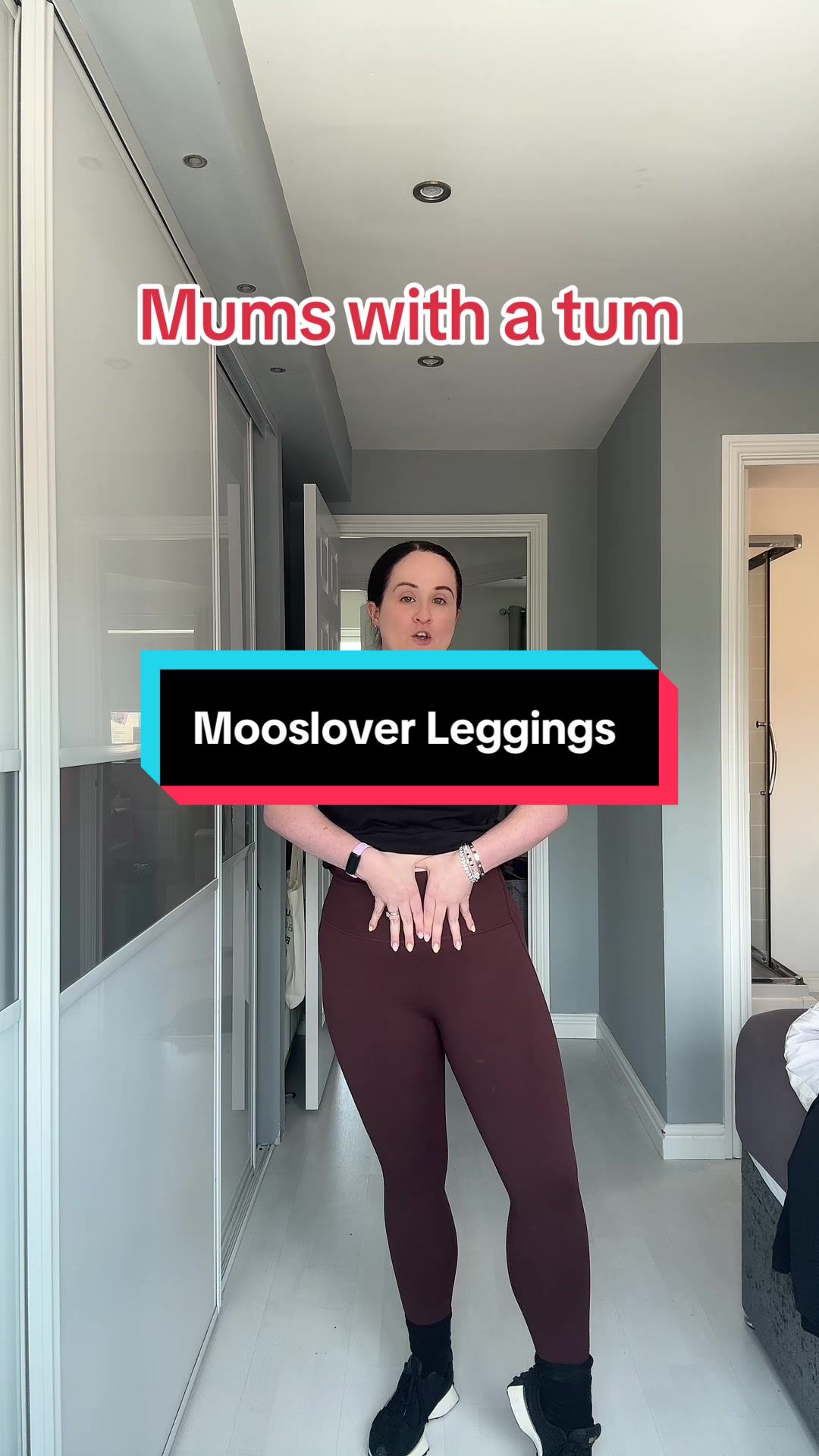 TikTok post by @tiktoknikkimum for MOOSLOVER. Caption reads: Favourite leggings @Mooslover_uk @MOOSLOVER....