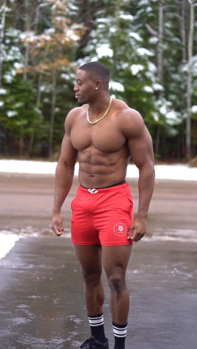 Instagram post by @vassia_fit for Jed North. Caption reads: First snow day be like....