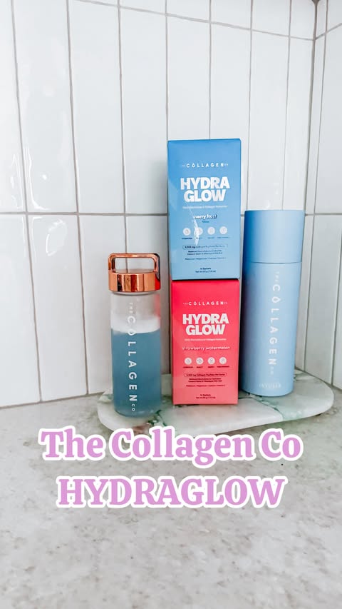 Instagram post by @caitlin.bailey for The Collagen. Caption reads: [...] the new HydraGlow from @thecollagen.co....