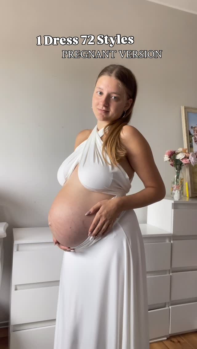 Instagram post by @sandra_osyra for InfinityDress. Caption reads: [...] Infinity Dress [PREGNANT....