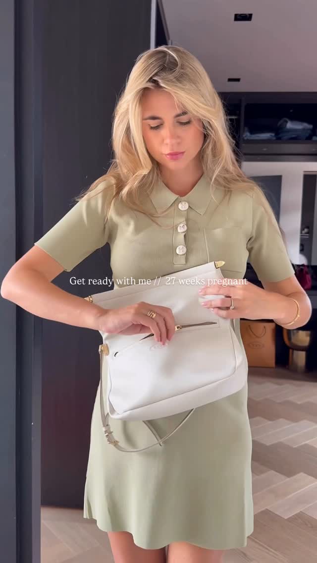 Instagram post by @daphisticated for TOD'S. Caption reads: GRWM: featuring my favorite accessory… the bump....
