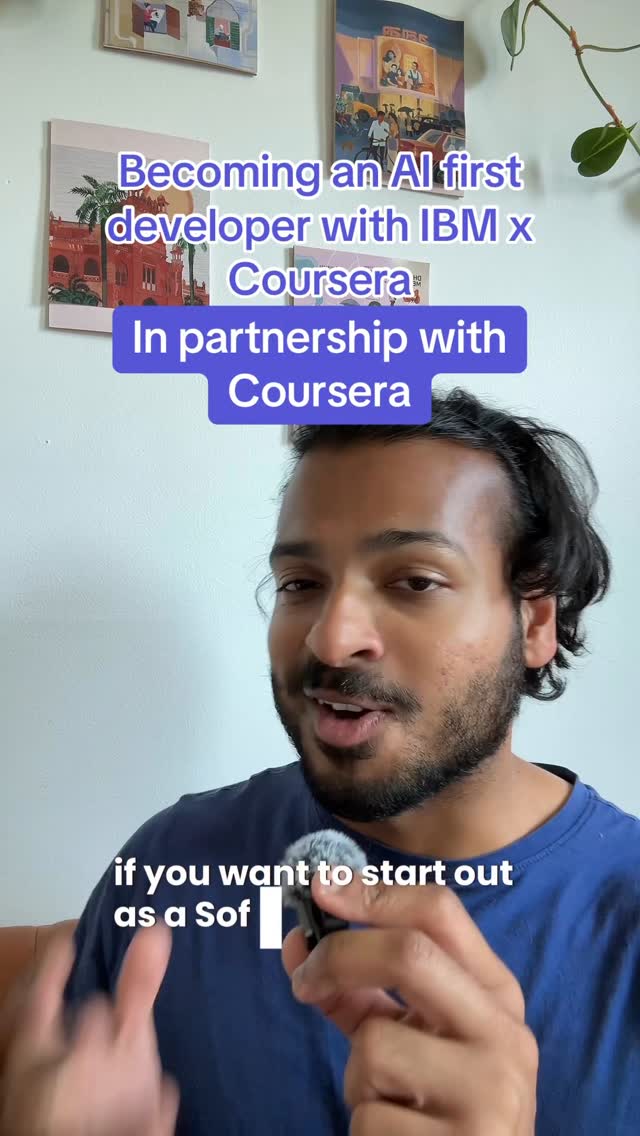 Instagram post by @remoteree for Coursera. Caption reads: #CourseraPartner Becoming an AI-first Software....