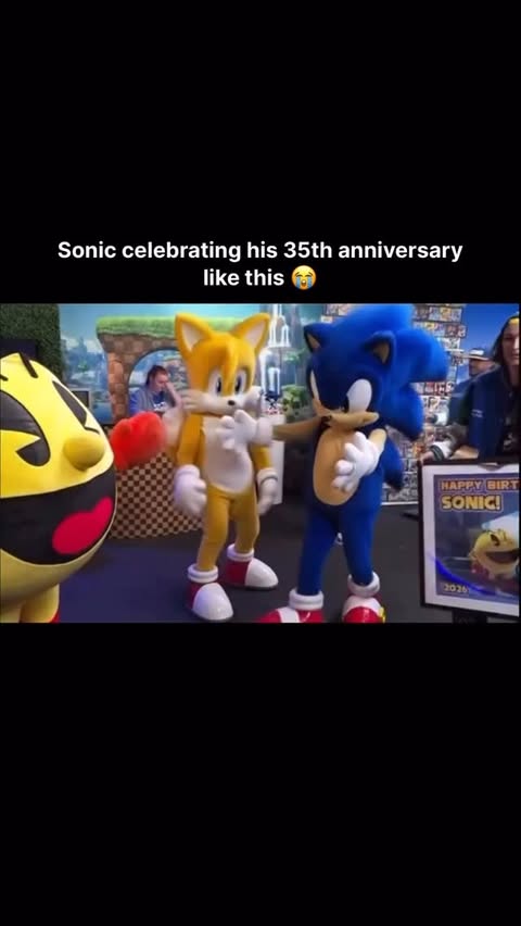 Instagram post by @yeahboyz.tvv for SEGA. Caption reads: 35 years of Sonic and he’s still keeping us on our....