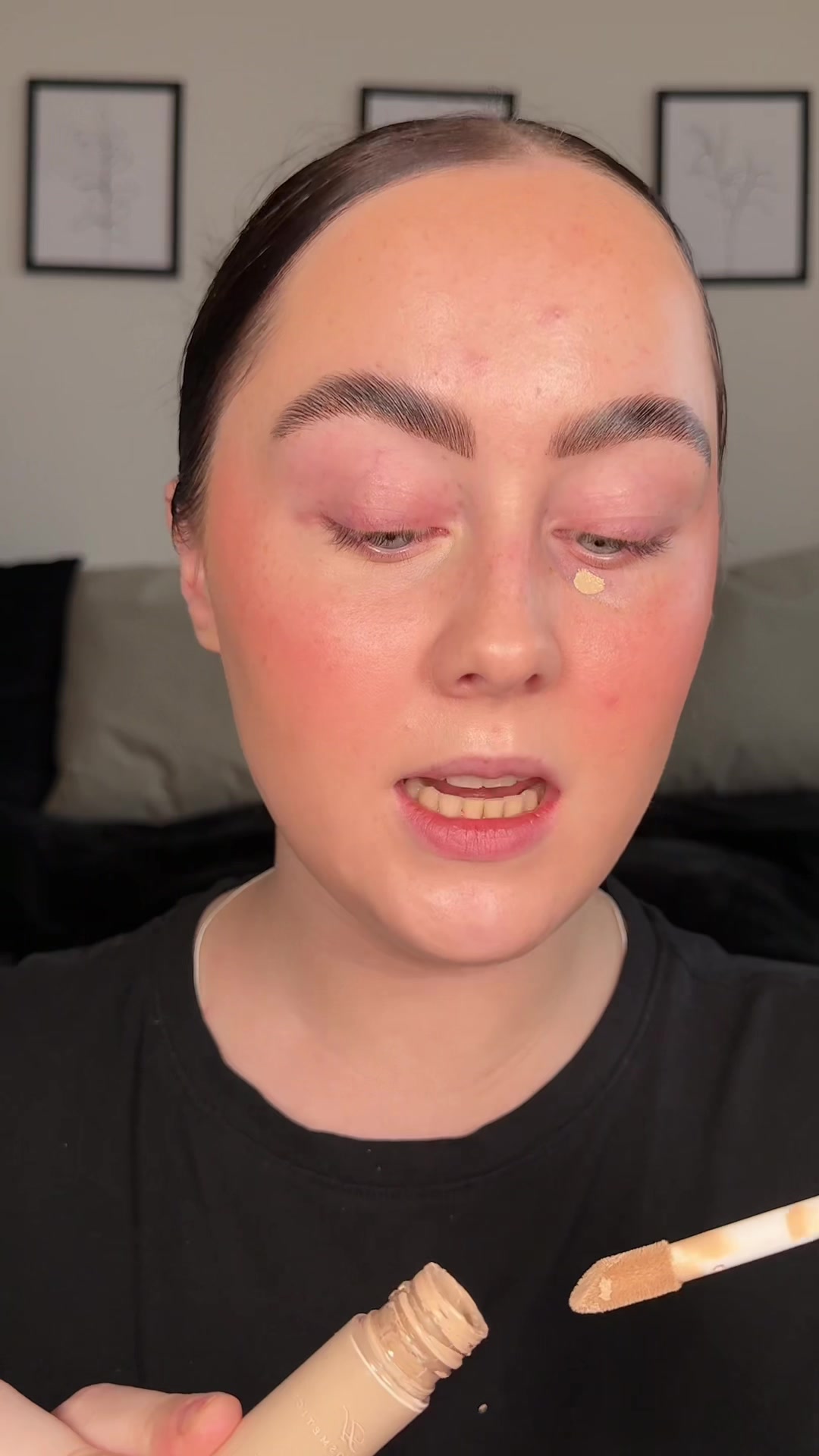 TikTok post by @errinfettermua for HNB Cosmetics. Caption reads: [...] lives up to the hype. @HNB Cosmetics viral....