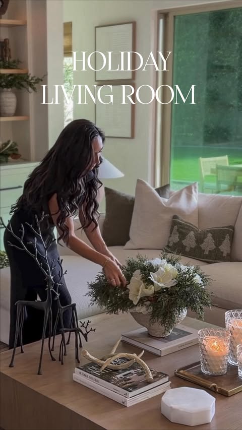 Instagram post by @homewithchrissym for Pottery Barn. Caption reads: The heart of our home feels extra magical this....