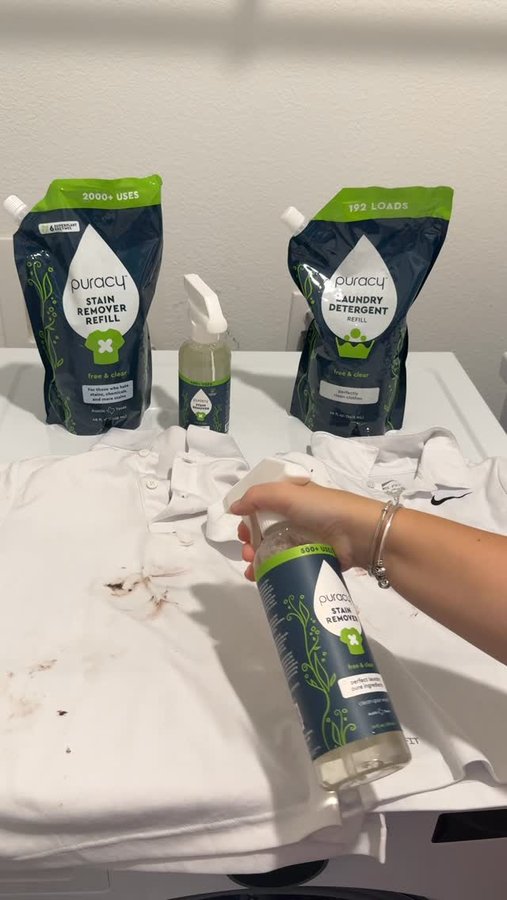 Instagram post by @2bebek1damla for Puracy. Caption reads: [...] From messy snack time to laundry day, Puracy....