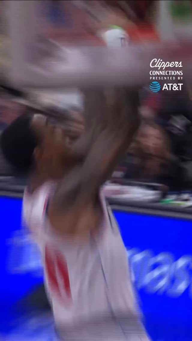 Instagram post by @laclippers for AT&T. Caption reads: Defensive threat 🤝 Lob threat.