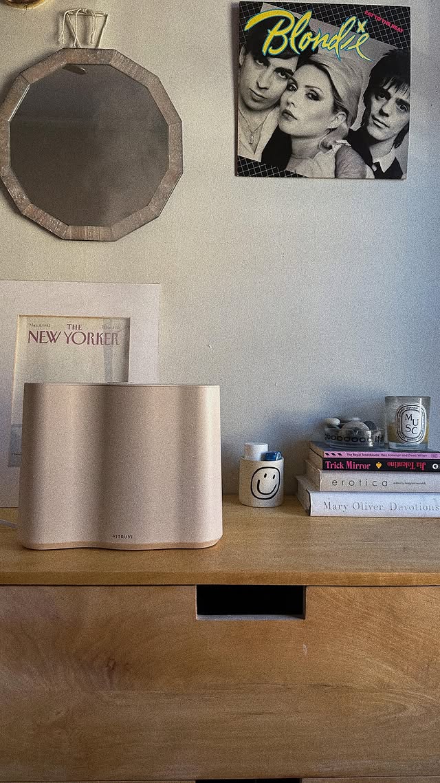 Instagram post by @caprilikethepants for Vitruvi. Caption reads: a lil dresser reorg bc my friends at @vitruvi sent....