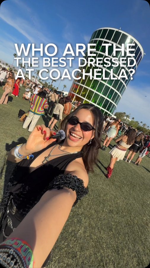 Instagram post by @pauulinaperez for Coachella. Caption reads: [...] I got to interview the best dressed at....