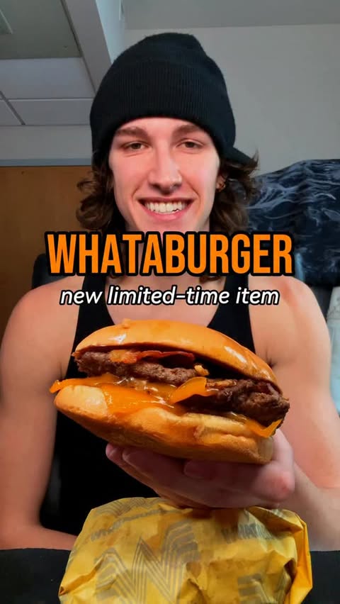 Instagram post by @troycicotte for Whataburger. Caption reads: New @whataburger Bacon Steakhouse Double is here....