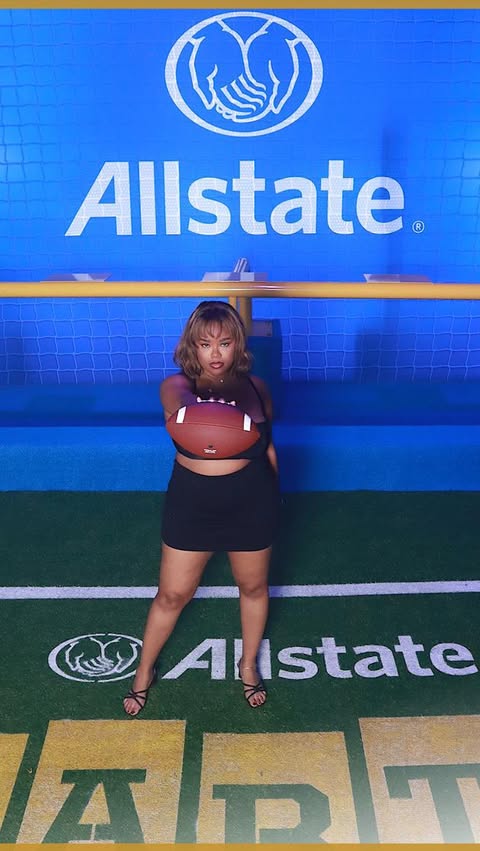 Instagram post by @iamshebaa for ESPN. Caption reads: I walked in for the @espn - @allstate Party at the....