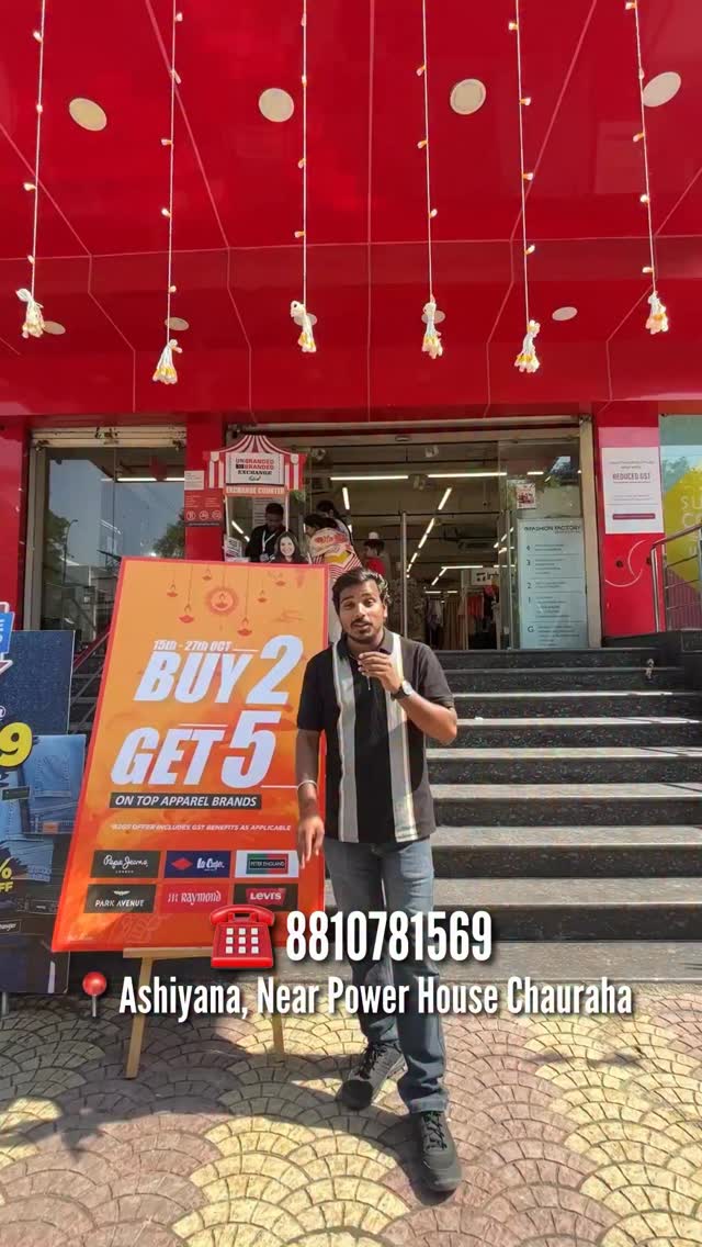 Instagram post by @_up.darshan_ for Fashion Factory. Caption reads: Get festive-ready with more fashion, more fun,....