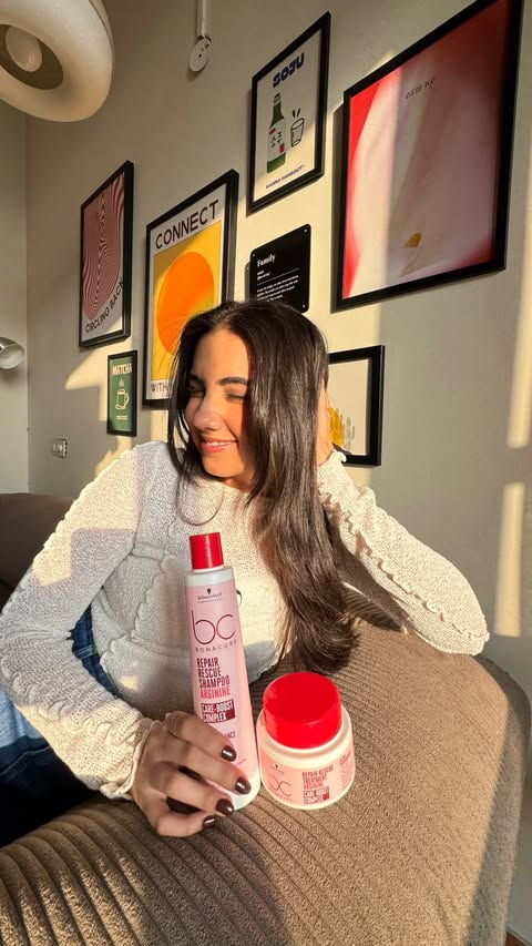 Instagram post by @lavisha.arora for Schwarzkopf Professional. Caption reads: [...] Rescue Shampoo and Treatment Mask by....