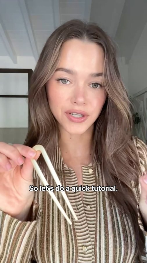 Instagram post by @valerialipovetsky for The Hair Edit. Caption reads: [...] I posted this French pin look from....