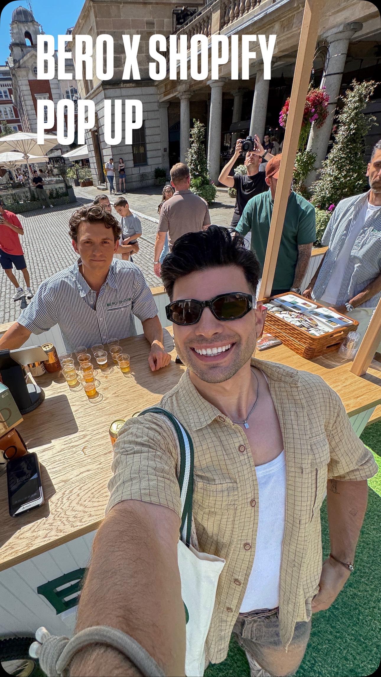 Instagram post by @freethepopup for Berobrewing. Caption reads: [...] #londonlife #londonfyp @berobrewing @shopify....