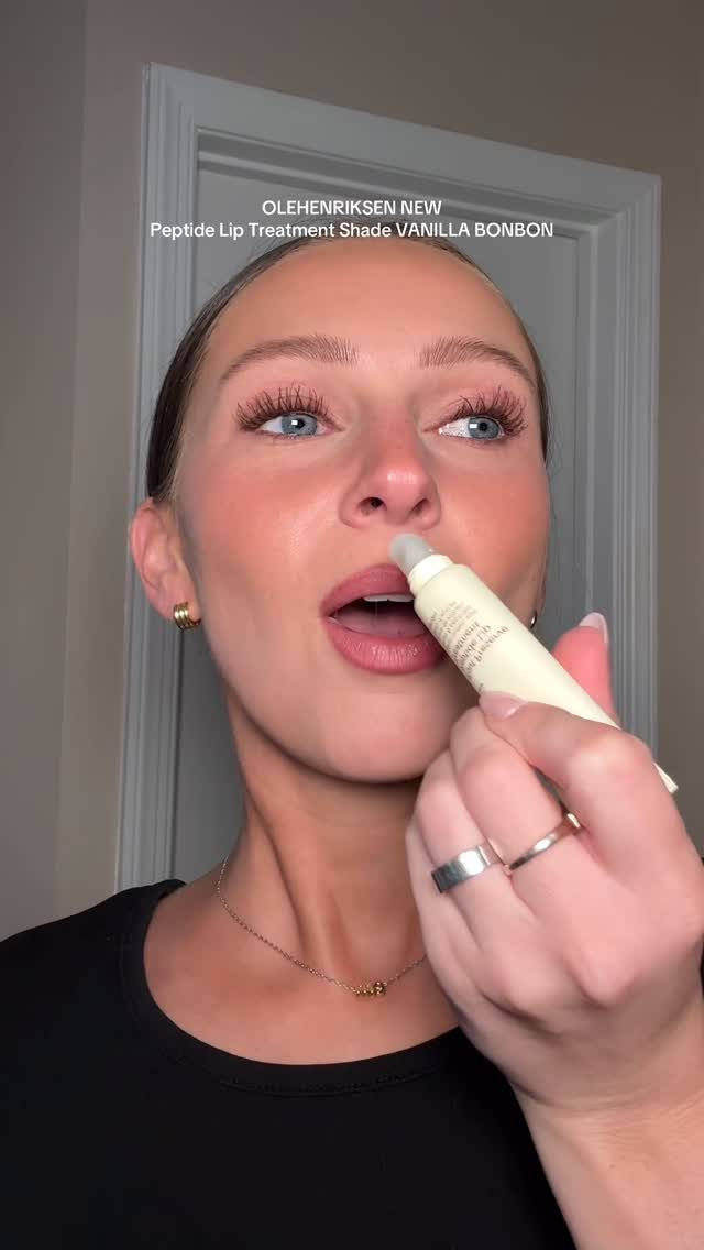 Instagram post by @emclark for OLEHENRIKSEN. Caption reads: @olehenriksen every time you release a new lip....