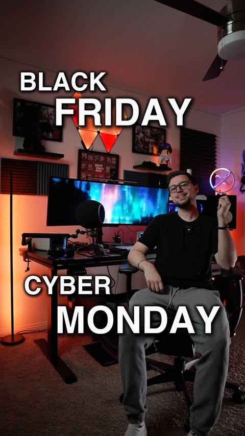 Instagram post by @deanwethers for Nanoleaf. Caption reads: Black Friday = setup glow-up season 🔥
I upgraded....