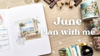 YouTube post by @bujobyfilo for Ellington Pens. Caption reads: June 2025 Bullet journal Plan with me House by the....