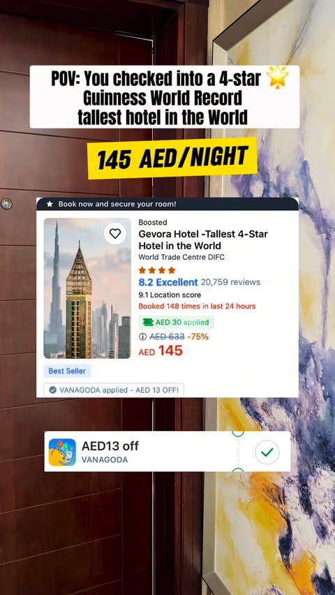 Instagram post by @nursevan_uae for agoda. Caption reads: The Agoda 21st Birthday Sale runs from 7 May to 21....