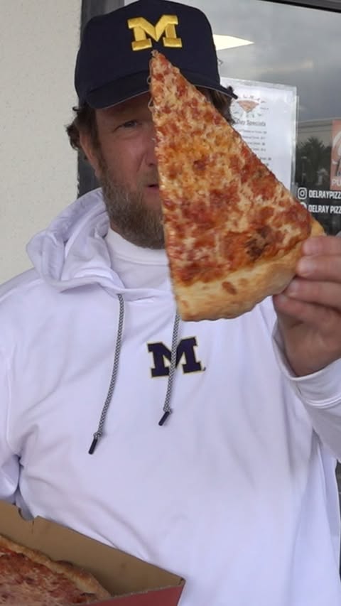 Instagram post by @stoolpresidente for RHOBACK. Caption reads: [...] Pizza (Delray Beach, FL) presented by....