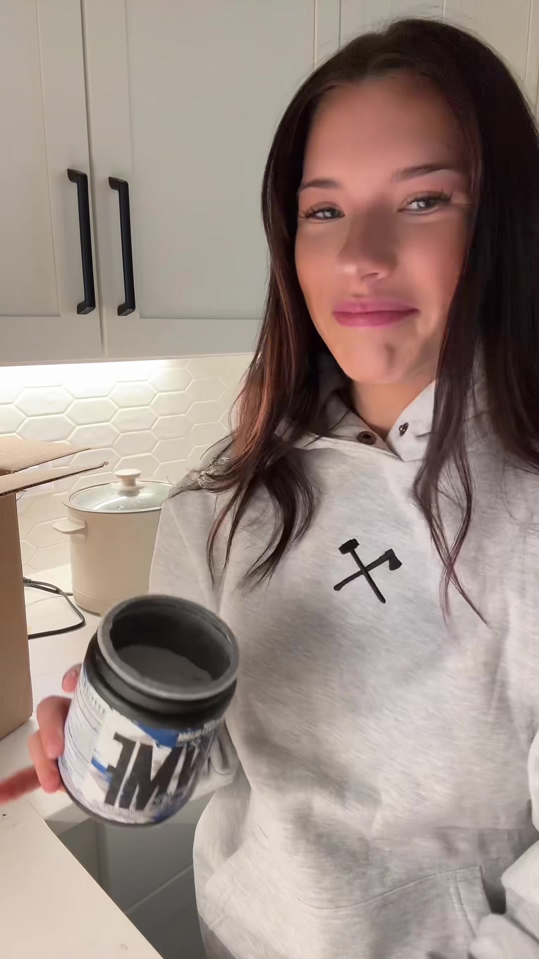 TikTok post by @fionamaefit for Axe & Sledge Demo Crew. Caption reads: GEWDMORNING @Axe & Sledge Supplements dc FIONA.