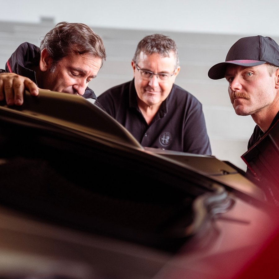 Instagram post by @crifiorio for Alfa Romeo. Caption reads: We give you three clues: 
1) An exclusive....