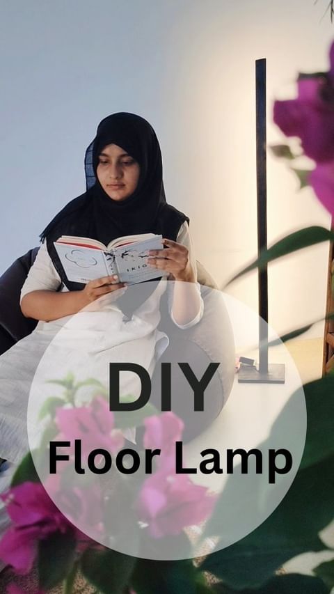 Instagram post by @dreamhousecanvas for Pepperfry.com. Caption reads: DIY Led Floor Lamp 🛋️
With....