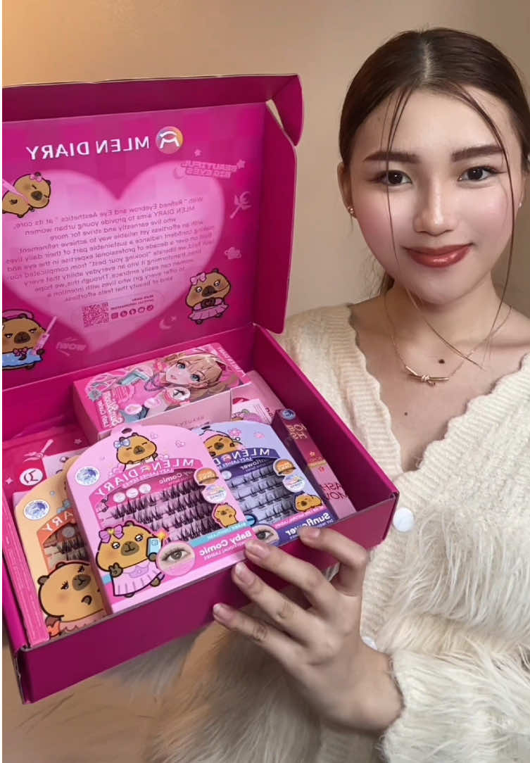 TikTok post by @xeerryn for MlenDiaryID. Caption reads: MLEN Diary x Capybara so cute 💗 @MlenDiaryID....