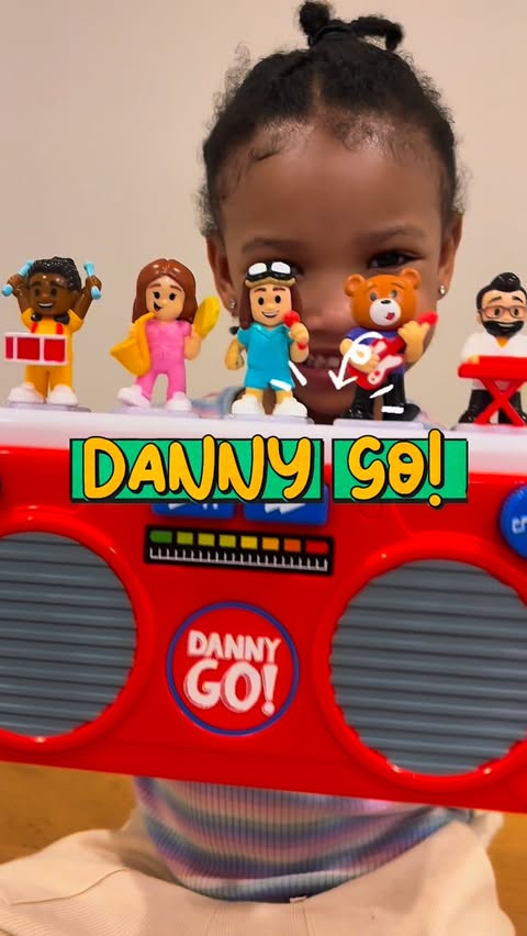 Instagram post by @celineidowu for Just Play. Caption reads: [...] Boombox are a total vibe! 🎨🎶 #gifted....