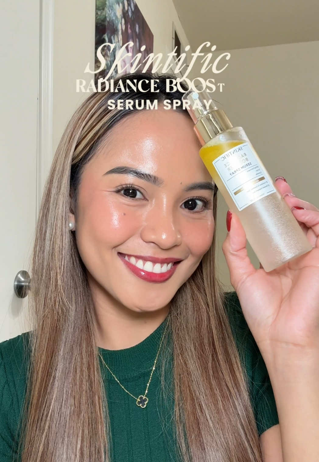 TikTok post by @jennyabroad for Skintific. Caption reads: [...] a flawless, glowy makeup!✨ @SKINTIFIC....