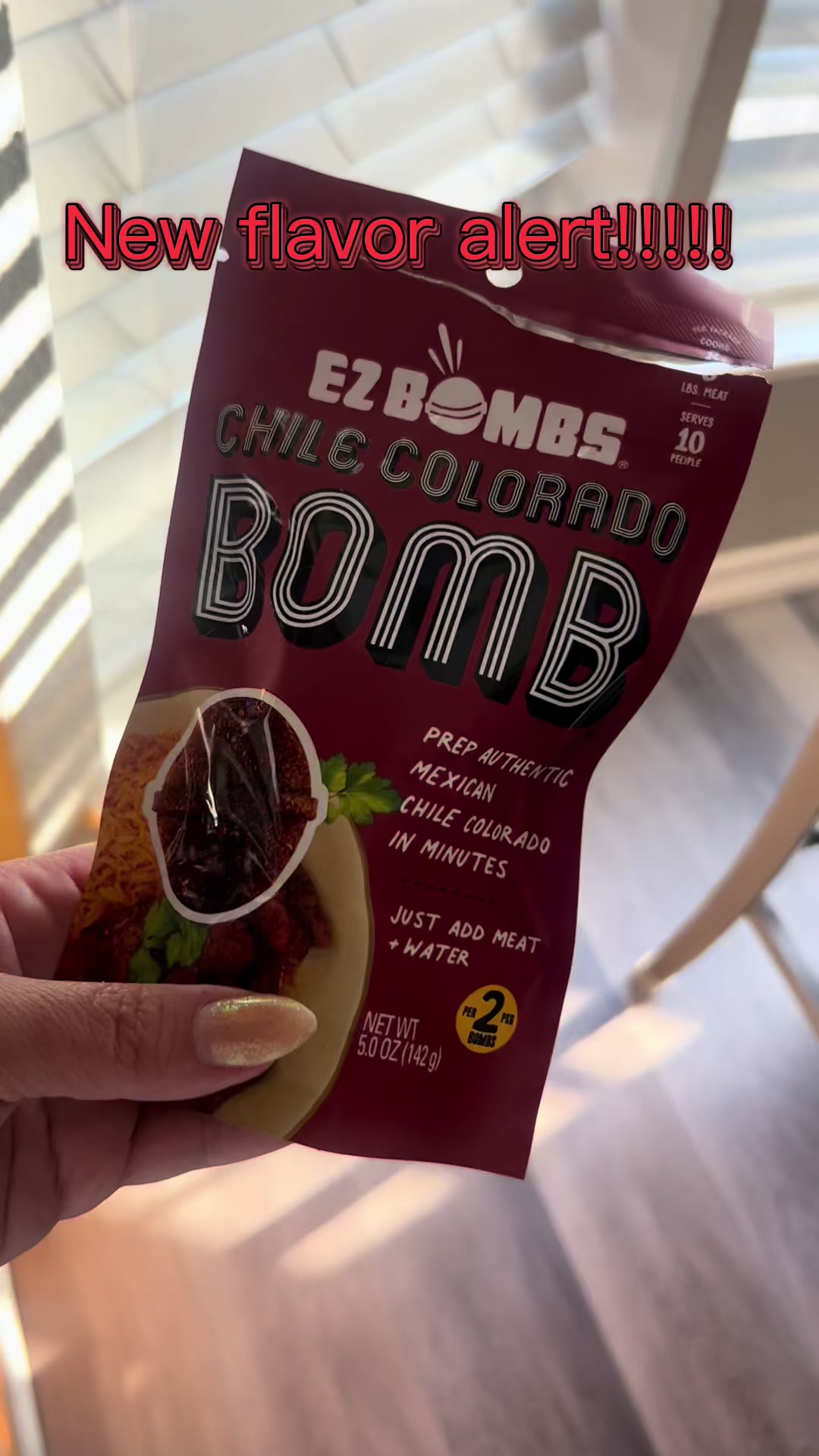 TikTok post by @_hernanda_ for EZ Bombs. Caption reads: [...] has done it again with Chile Colorado! @EZ....