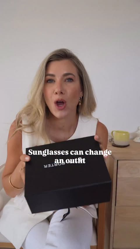 Instagram post by @catsanz for NET-A-PORTER. Caption reads: [...] two oversized and fun sunglasses from....