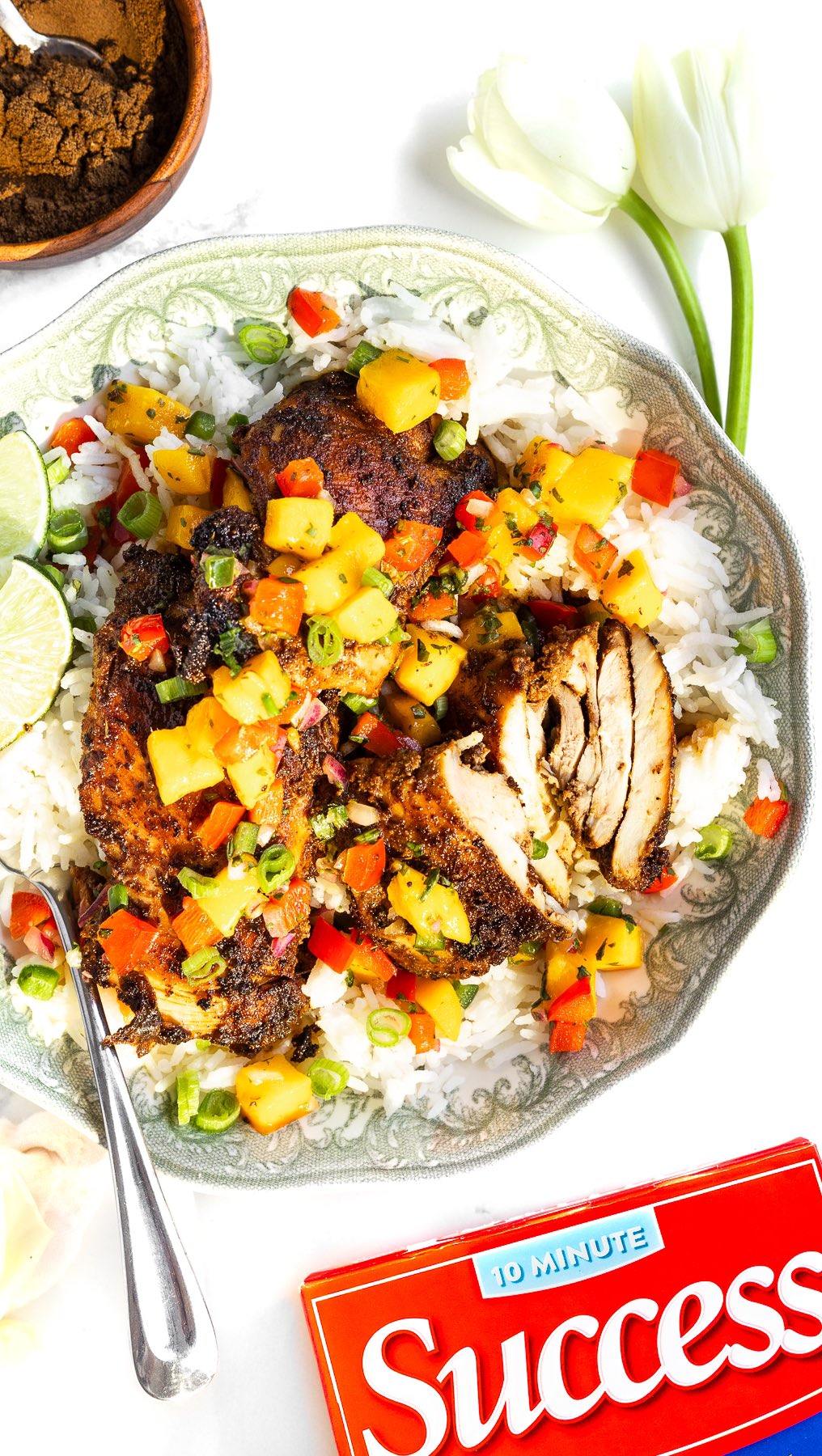 Instagram post by @doublethespoonfuls for Success Rice. Caption reads: Comment “recipe” and I’ll send it right to you or....