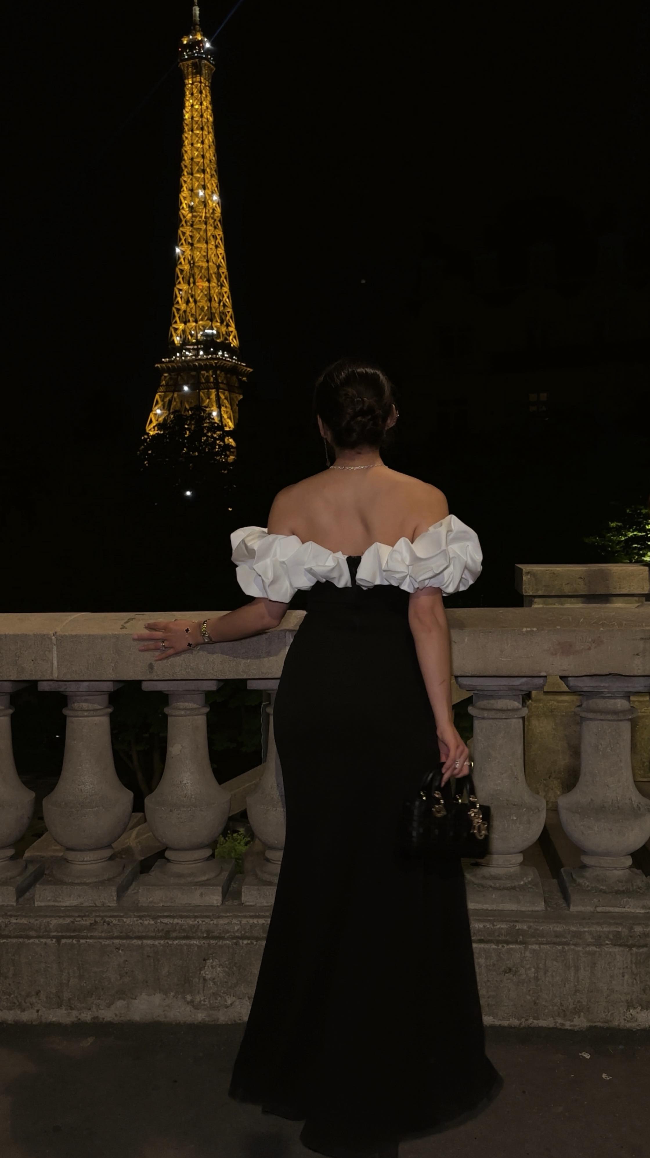 Instagram post by @sevaoli for BABYBOO FASHION. Caption reads: [...] hour. 🫦🖤🍸

Dress: @babyboofashion....