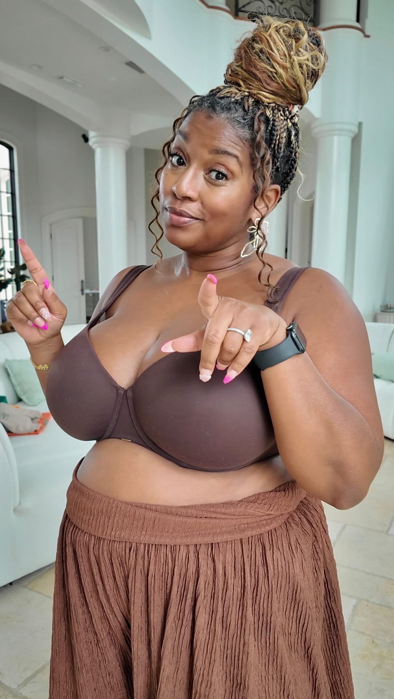 Instagram post by @herlifesparkles for Lane Bryant. Caption reads: Listen, it’s time for some new bras sis. Comment....
