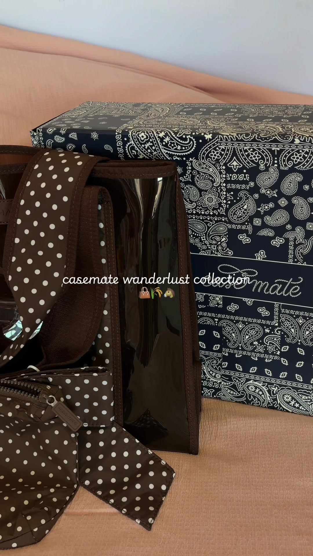 TikTok post by @_hannahyael for Case-Mate. Caption reads: Unbox the NEWEST collection by @Case-Mate 🐴🌾🧺....