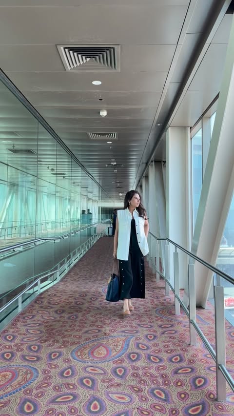 Instagram post by @karishma_sakhrani for Crowne Plaza Hotels & Resorts. Caption reads: A work trip, but make it a mini vacay 🧳✨....