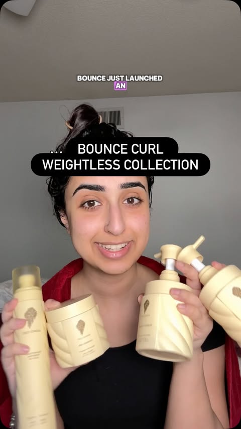 Instagram post by @sumans.waves for BounceCurl. Caption reads: Testing out @bouncecurl’s weightless collection on....
