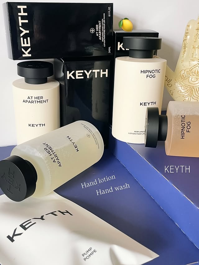Instagram post by @sugarvogue for KEYTH. Caption reads: ✋🫧🖤🍋hand washes & hand lotion set from....
