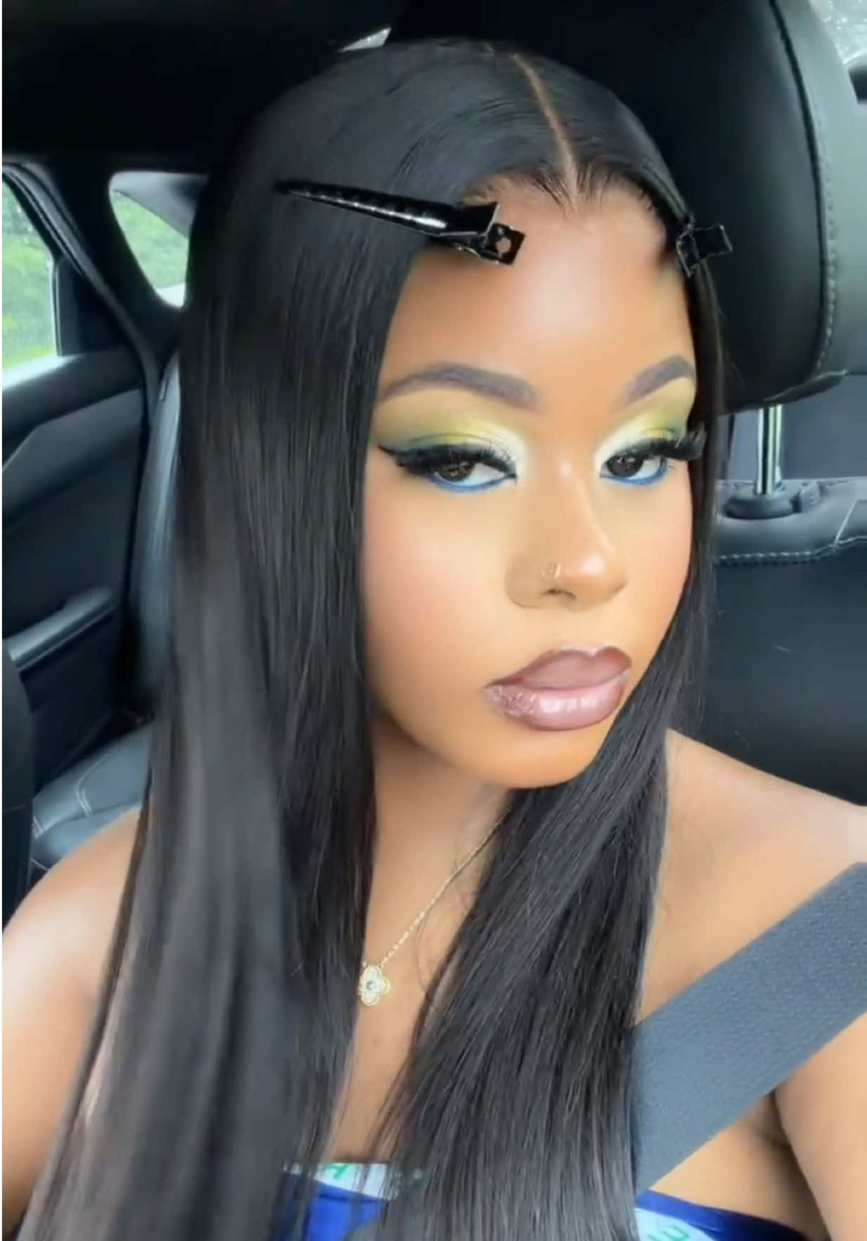 TikTok post by @a_shanti.n for YAWAWE. Caption reads: 13 by 6 30 inches buss down wig from @Yawawe Hair....