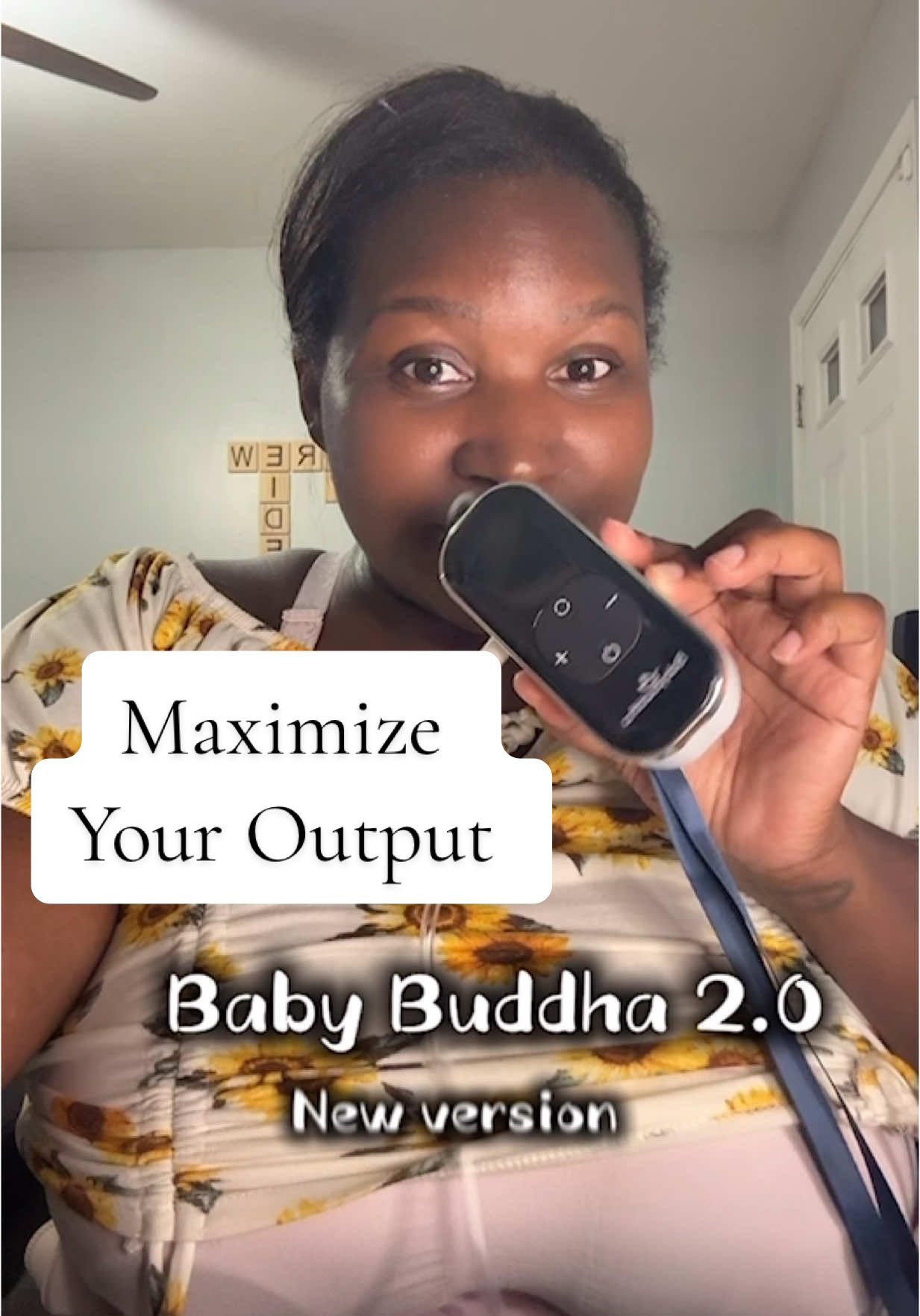 TikTok post by @scorpio_camilla for BabyBuddha Products. Caption reads: When Baby Buddha goal is to maximize your milk....