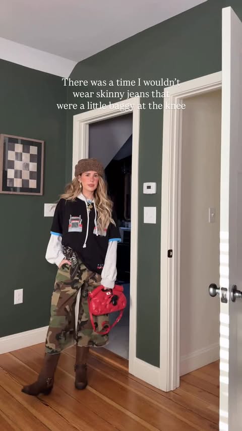 Instagram post by @torielynnbliss for Free People. Caption reads: But seriously, a little bag at the knee or at the....